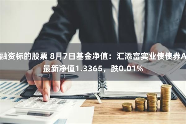 融资标的股票 8月7日基金净值：汇添富实业债债券A最新净值1.3365，跌0.01%