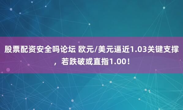 股票配资安全吗论坛 欧元/美元逼近1.03关键支撑，若跌破或直指1.00！