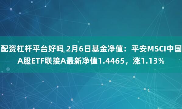 配资杠杆平台好吗 2月6日基金净值：平安MSCI中国A股ETF联接A最新净值1.4465，涨1.13%